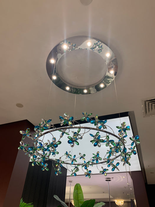 Modern Luxury 1/2/3-Tier Floral Crystal Ring Chandelier for Living Room/Staircase/Foyer