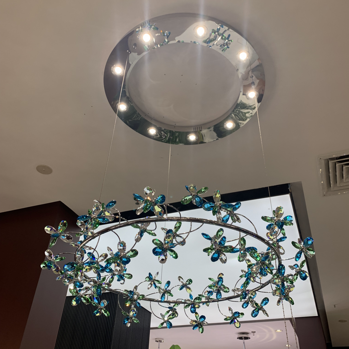 Modern Luxury 1/2/3-Tier Floral Crystal Ring Chandelier for Living Room/Staircase/Foyer