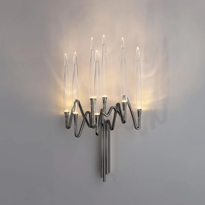 Modern Light Luxury Candlestick Shaped Crystal Wall Sconce