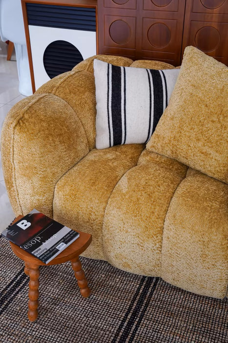 Scandinavian Vintage Fabric Pumpkin Sofa