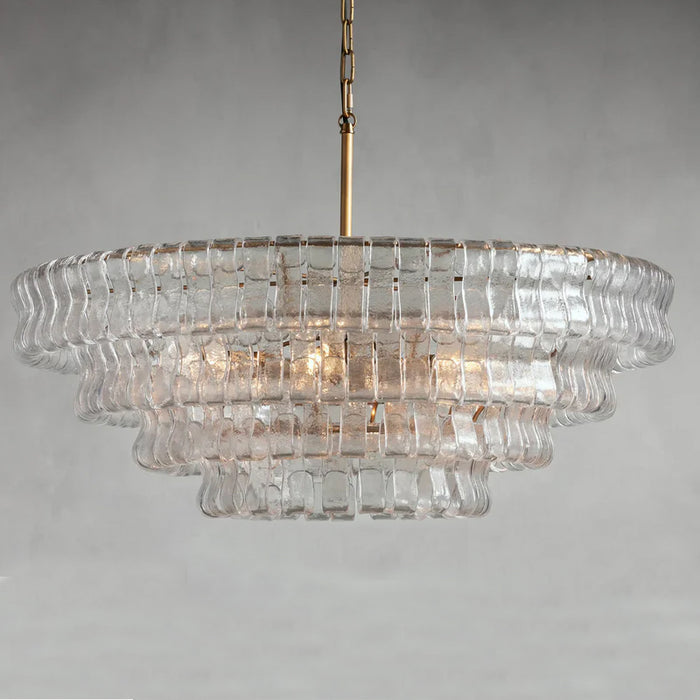 Modern Clear/Smoky Gray Glass Chandelier for Low-ceiling