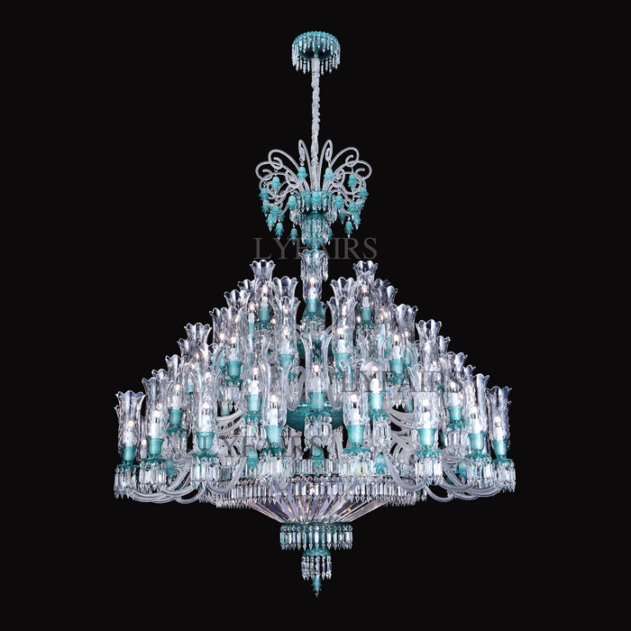 Luxury Classic Candle Light Tiffany Green Crystal Chandelier for Livng Room/Staircase/Foyer