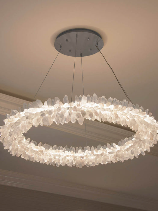 Modern Round/Oval/Linear/Square Natural Crystal Chandelier