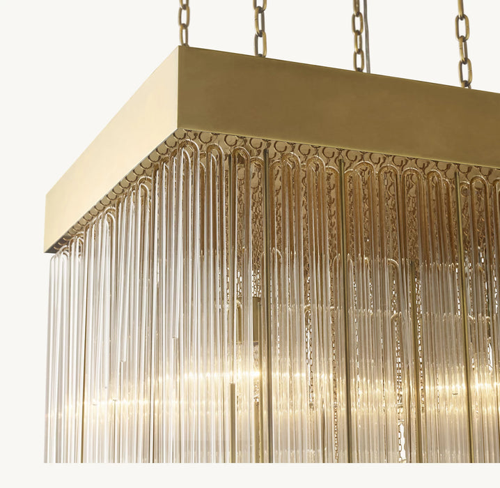 Modern Waterfalls Square Glass Tubes Chandelier