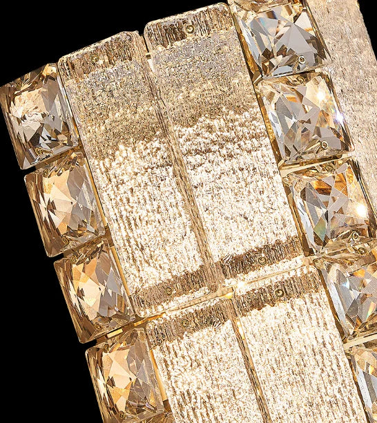 Modern Multi-layers Luxury Gold Crystal Wall Lamp