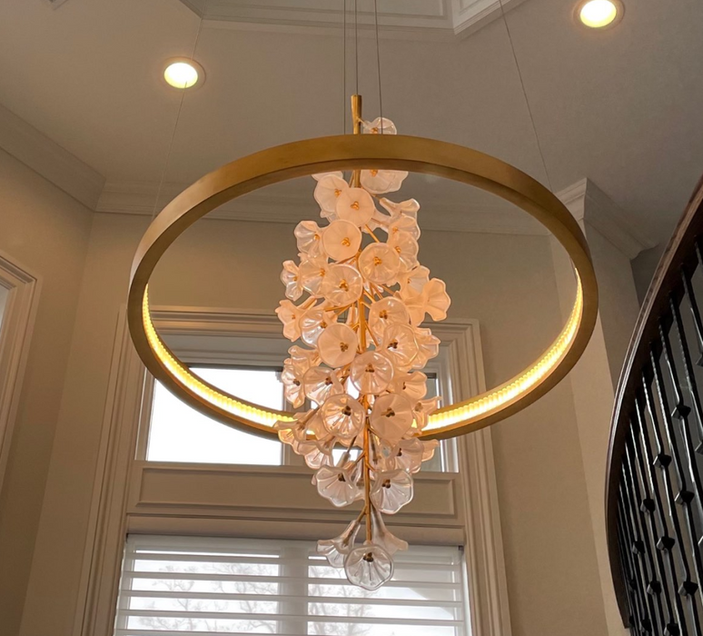 Modern Art Design Vertical Flower Chandelier for Low-ceiling