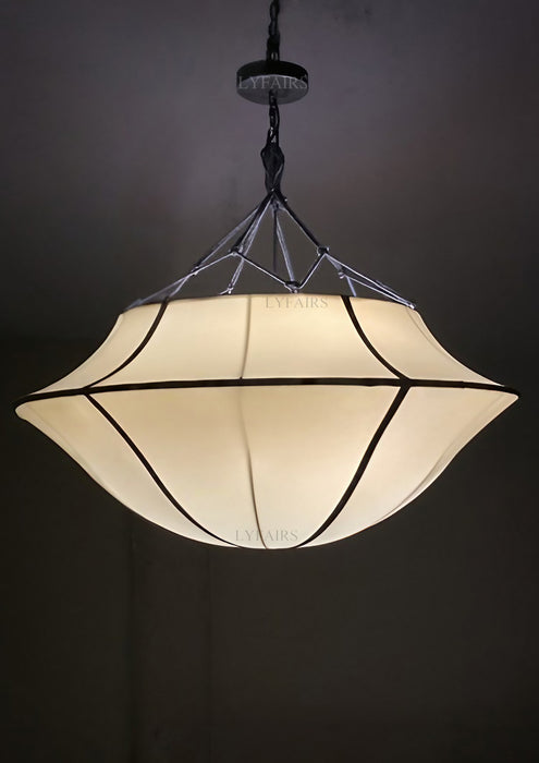 Vintage French Style Cream White Umbrella Chandelier