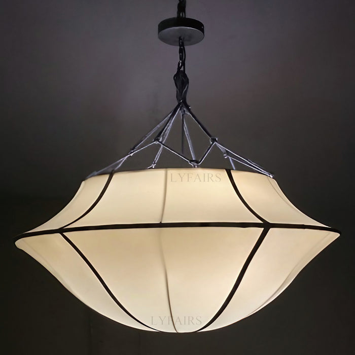 Vintage French Style Cream White Umbrella Chandelier