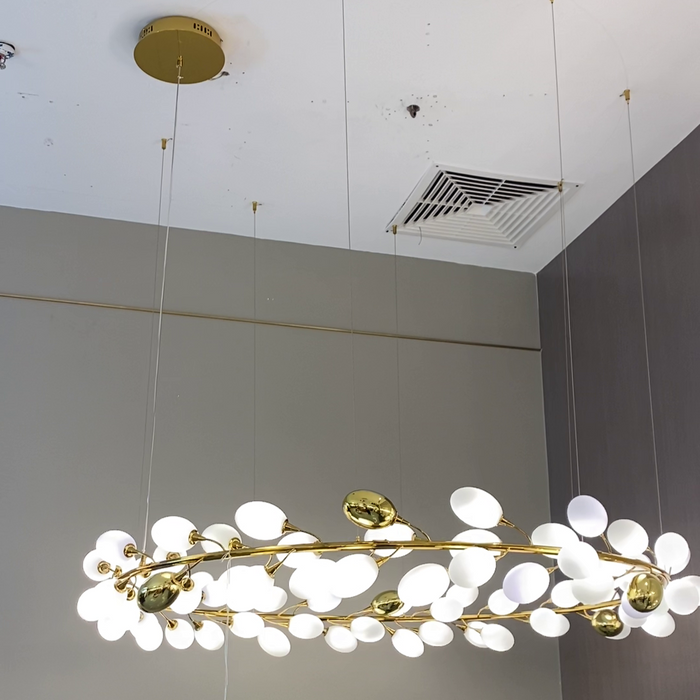 Anello di design moderno nordico creativo/lampadario lineare in pura uva bianca per soggiorno/sala da pranzo