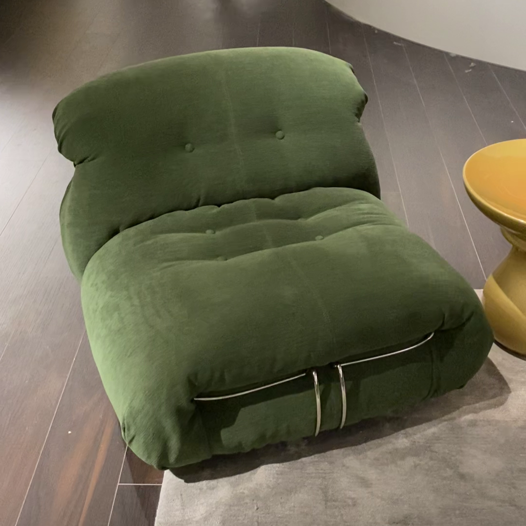 Modern Bottle Green Velvet Lounge Chair — Lyfairs