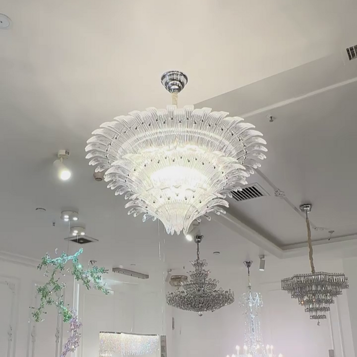 Flower Blossom Art Glass Chandelier for Living Room/Bedroom