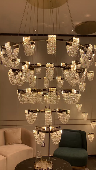 Modern Luxury Newly Crystal Chandelier in Champagne Gold