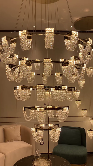 Modern Luxury Newly Crystal Chandelier in Champagne Gold