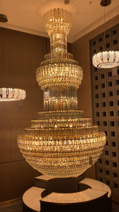 Luxury Gourd Shaped Crystal Chandelier for Staircase/Foyer/Living Room