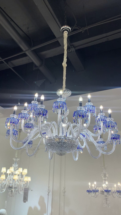 Modern Fancy Blue Crystal Chandelier for Living Room/Bedroom