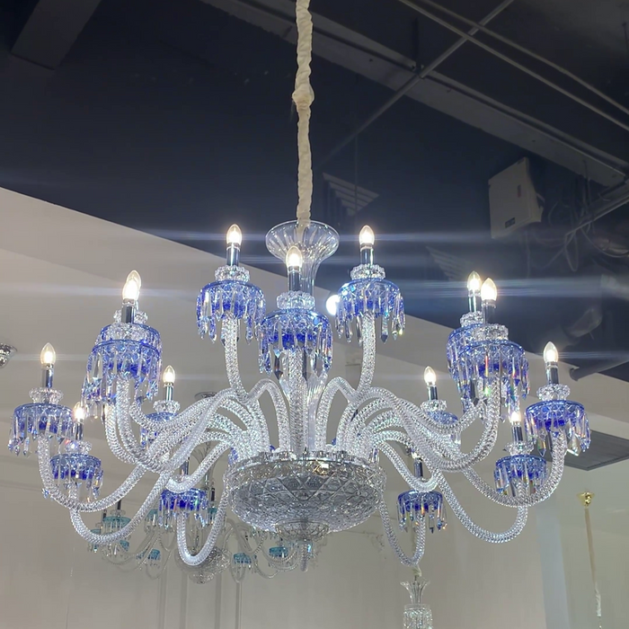 Modern Fancy Blue Crystal Chandelier for Living Room/Bedroom