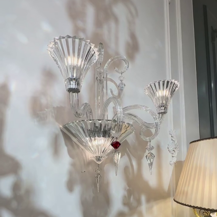 Luxury 2/3-Arm Oriental Classical Crystal Wall Lamp