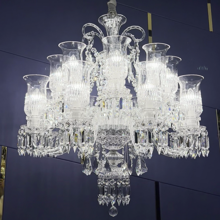 Luxury Elegant Floral Lampshade Crystal Chandelier for Low-ceiling/Apartment