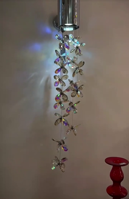 Modern Floating Flower Crystal Wall Sconce