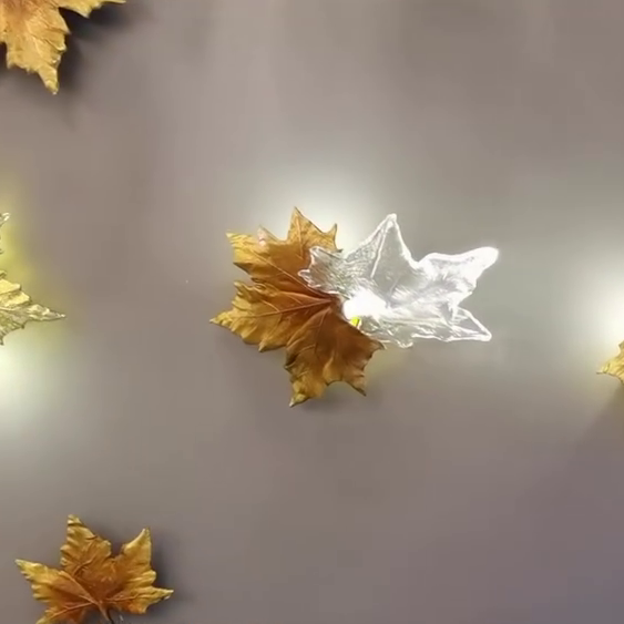 Art Design Brass&Crystal Maple Leaves Wall Lamp