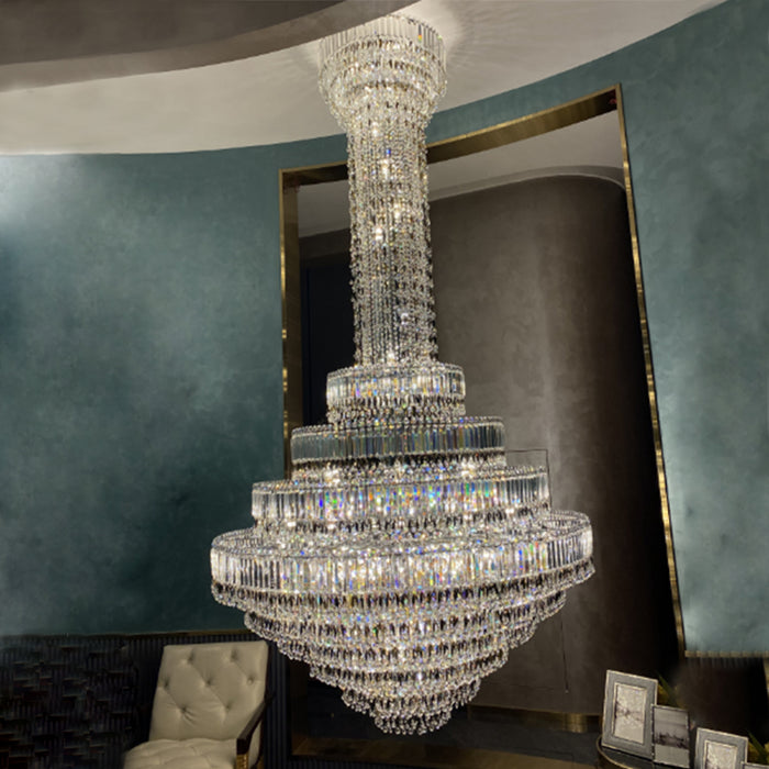 Luxury Empire Leaves Crystal Chandelier for Staircase/Foyer/Living Room