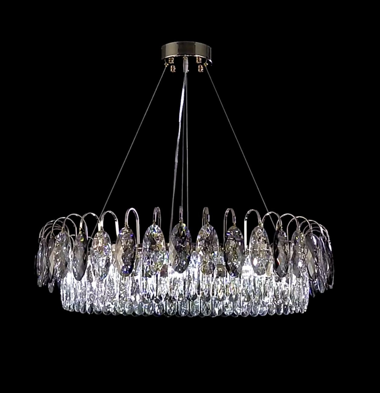 Luxurious K9 Crystal Chandelier in Brass Finish | Lyfairs