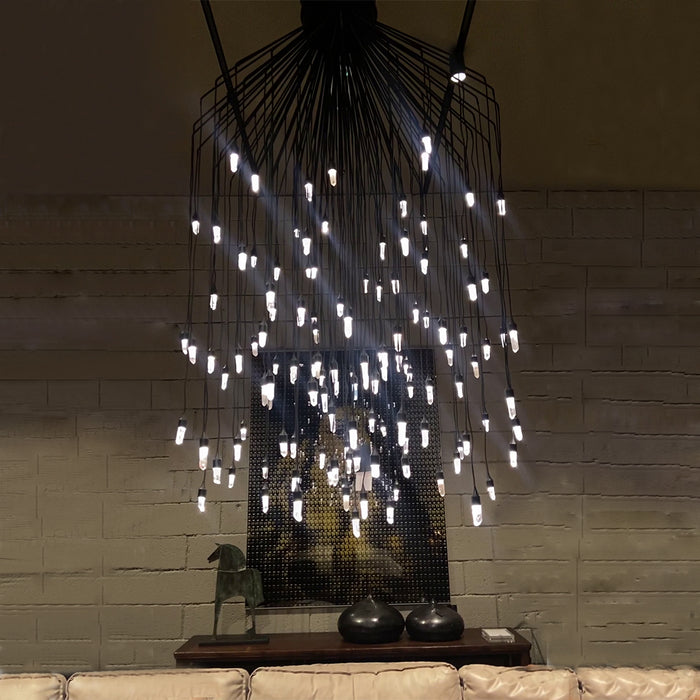 Rock Crystal Raindrop Chandelier for Living Room/Dining Room/Staircase/Foyer