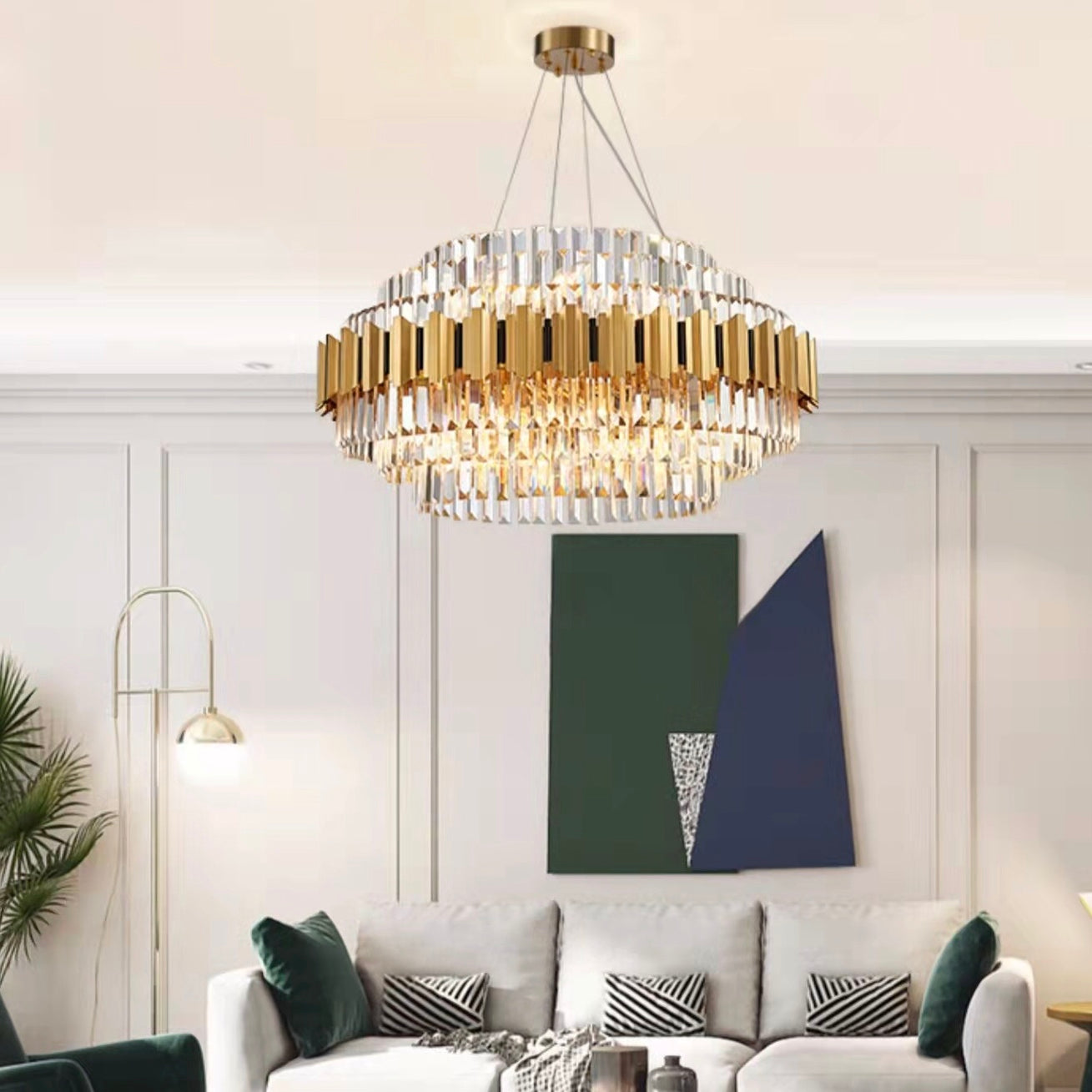 Modern Crystal Chandelier Luxury Living/ Dining Room Ceiling Light Fix ...