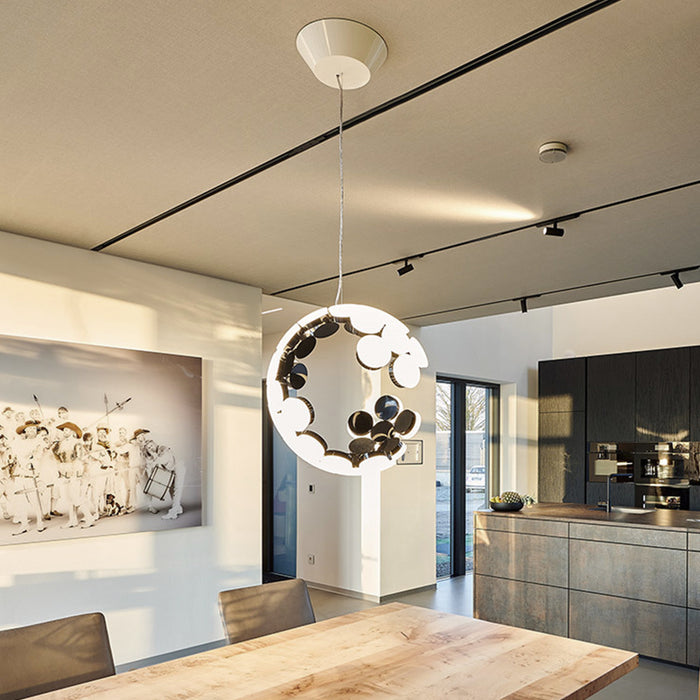 Designer Model Minimalist Semi-Abesnt Irregular Sphere Art Pendant Chandelier for Living Room/Home Office