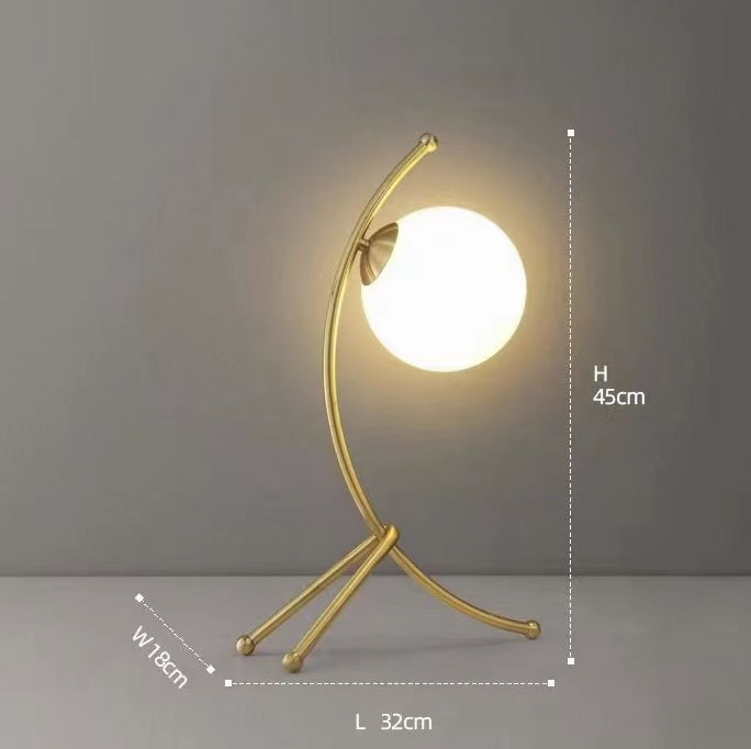 Minimalist Single Lamp Metal Night Light with Ball White Glass Shade