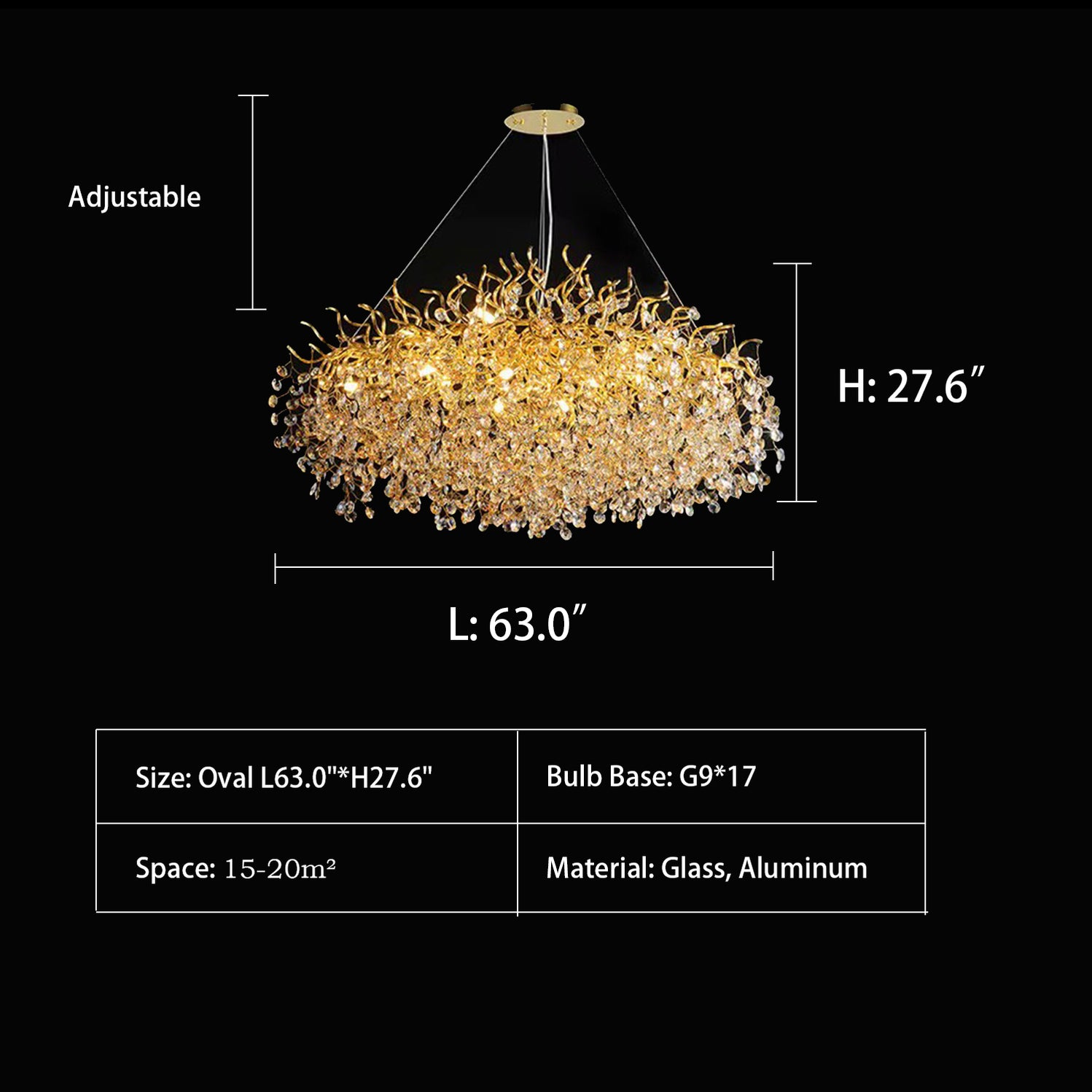 New Modern Light Luxury Branch Crystal Chandelier for Dining /Living R ...